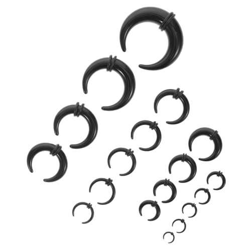 DEARMAMY 18 Stück Teiliges Septum Piercing U förmige Taper Expander Nasenringe für Herren Damen Stilvolles Design Komfortabel Vielseitig für Nasen Ohrpiercing von DEARMAMY