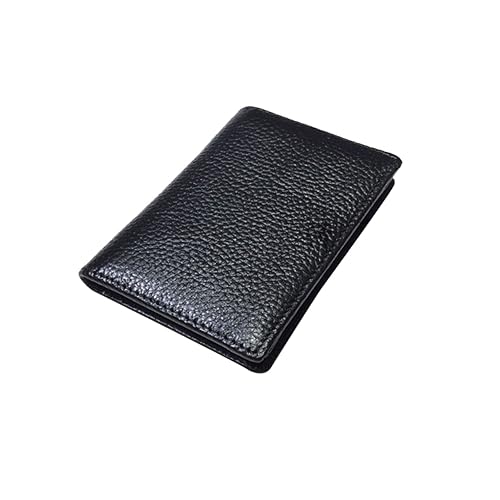 DEARMAMY Echtleder Geldbörse Für Herren Leder-kreditkartenhalter Schwarz Struktur Muster Business Und Freizeit-Organizer Für Bargeld Ausweise Und Karten von DEARMAMY