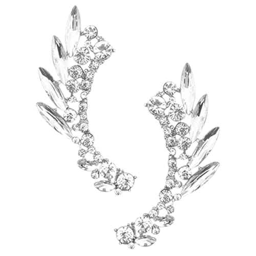 DEARMAMY 1Paar Ohrringe für Frauen Rhinestone Ohrclips Ohrmanschetten für Tragus Piercings Modisches Leichtes Design Accessoire von DEARMAMY