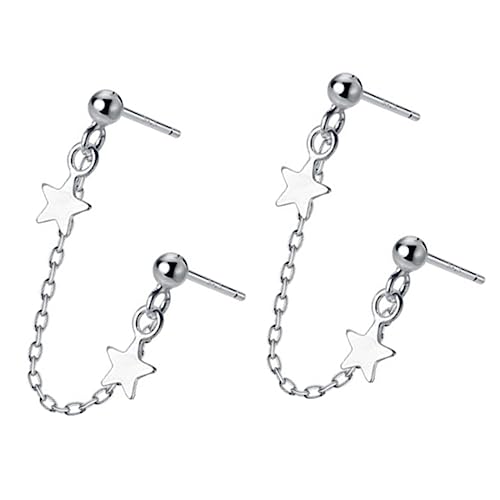 DEARMAMY 1Paar Piercing Ohrringe mit Kette Sternenanhänger Ohrringe für Damen oder Zeitloses Design DEARMAMY 1Paar Piercing Ohrringe mit Kette Sternenanhänger Ohrringe für Damen oder Zeitloses Design von DEARMAMY