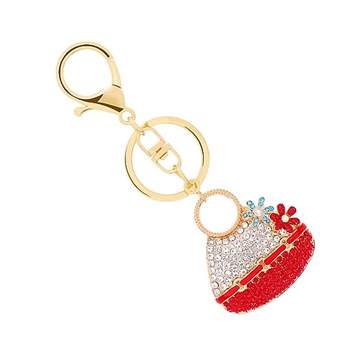 DEARMAMY 1Pc Bag Schlüsselkette Ringe Schlüssel Anhänger Anhänger Key Ringlegungslegierung Strass Key Chain Kreative Schlüsselkette Beutel Anhänger Auto Dekoration Auto Anhänger Dekoration von DEARMAMY