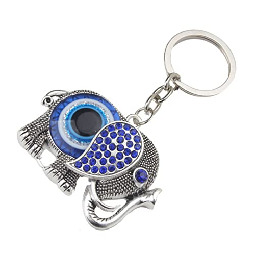 DEARMAMY 1Pc Blue Eyes Anhänger Evil Eye Keychains Für Autoschlüsselauto Schlüsselbund Tierschlüsselkäse Elefanten Schlüsselbund Zubehör Autokette Elefant Geldbeutel Süßes Schlüsselbund von DEARMAMY