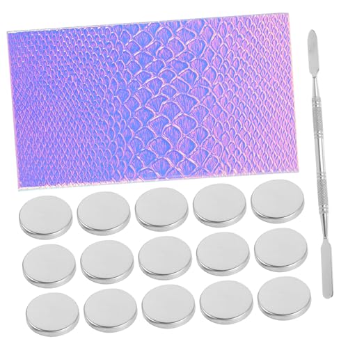DEARMAMY 1Satz Lidschatten Palette Mit Magnetischen Pfannen Und Pinsel Leeres Kosmetik Tablett Für DIY Make Up Tragbar Mit Spiegel Und Fischschuppen Design von DEARMAMY