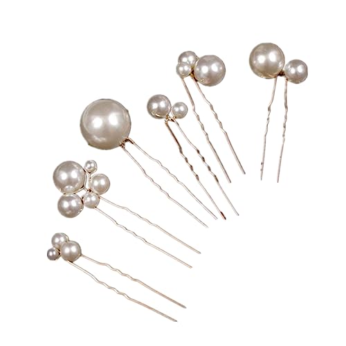 DEARMAMY 1Satz U Förmiger Haarklammer Mit Doppelte Perlen Haarschmuck Für Damen Eleganter Haarpin Für Lange Und Dicke Haare von DEARMAMY