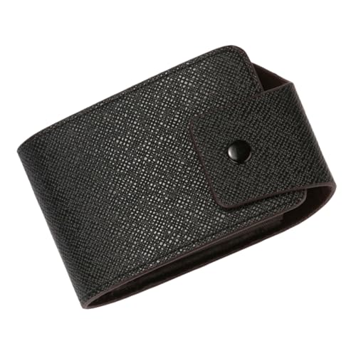 DEARMAMY 1Stk Kartenhalter Outdoor-Kartentasche Mini-Karten-Aufbewahrungstasche strapazierfähige Kartenabdeckung Kartenmappe scheckkarten-etui Wallet Geldbeutel Ausweistasche PU-Leder Black von DEARMAMY