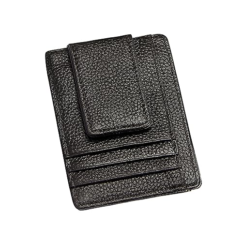 DEARMAMY 1Stk Kreditinhaber Geldbörse magnetische Geldscheinklammer Gebärmutterstift Reisebrieftasche Beutelhalter damenbörse damengeldbeutel Wallets for Men Lederhalter RFID-Halter Black von DEARMAMY