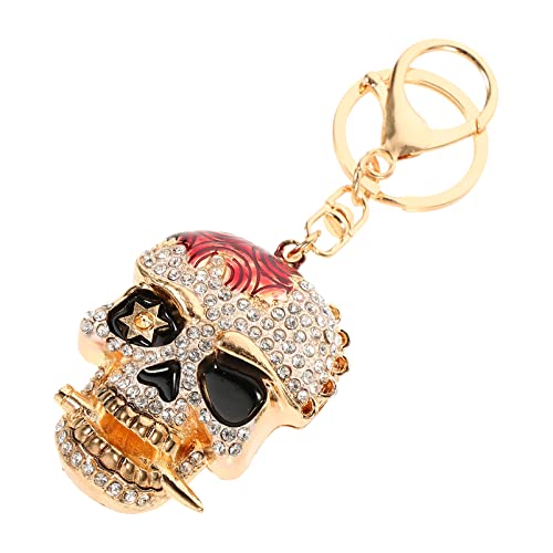 DEARMAMY 1Stk Schädel Schlüssel Bund Mann Geldbörse Herrenhandtasche Schlüsselkarabiner Autozubehör ABC wickeltasche säckchen car Schlüsselringhalter Diamant-Schlüsselanhänger Legierung rot von DEARMAMY