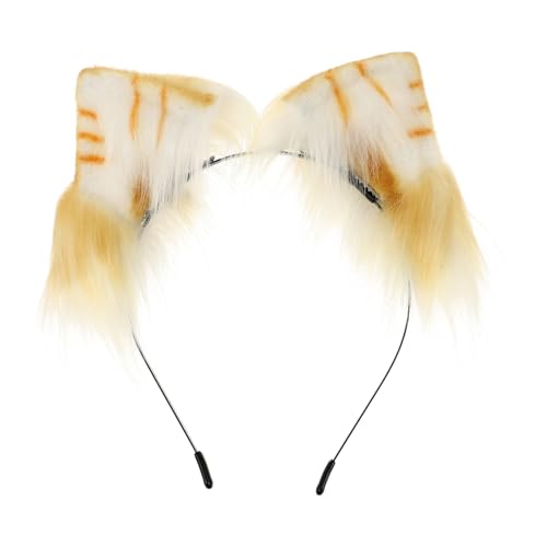 DEARMAMY 1stück Kreatives Katzenohren Haarband Orange Und Weiß Für Kostümpartys Cosplay Und Festivals Mit Langlebigem Material Und Auffälligem Design Für von DEARMAMY