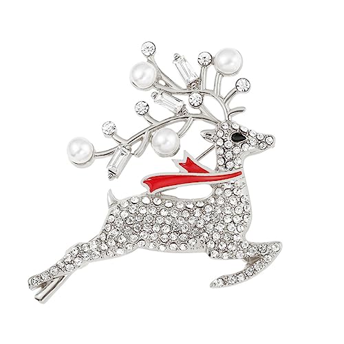 DEARMAMY 1stück Weihnachtsbrosche Aus Legierung Mit Wasserstein Kreatives Elch-design Für Kleidung Taschen Und Accessoires Perfektes Schmuckstück Für Weihnachtsfeiern Und Festliche von DEARMAMY