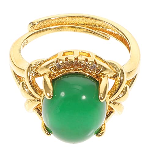 DEARMAMY 1Stk verstellbarer Ring Fingerring aus Stein Ringe Frauen Armbänder Fingerring aus Jade Gold muttertagsgeschenke muttertag Frauen Fingerring Fingerschmuck Silber- Green von DEARMAMY