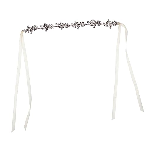 DEARMAMY Strass Stirnband Tiara Krone Hochzeit Kopfbedeckung Foto Requisite Mit Edelstahl Und Strasssteinen Für Braut Kopfschmuck Und Verlobungsparty von DEARMAMY