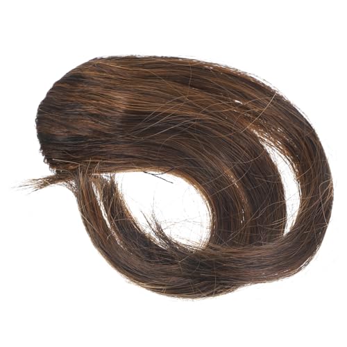 DEARMAMY Curly Fake Fringe Bang Clip Haarverlängerung Haarteil Für Damen Hellbraun Damen-clip-haarschopf Vorne Für Mädchen von DEARMAMY
