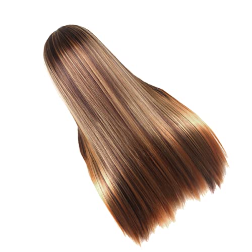 DEARMAMY Lange Gerade Perücke Damen Cosplay Perücke Glattes Haar Frauen Haar Accessoire Hautfreundlich Für Partys von DEARMAMY