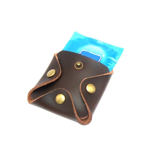 DEARMAMY 1Stück Mini Geldbörse Kleine Geldbörse Handgefertigte Geldbörse Für Damen Herren Dunkelbraun Für Täglichen Gebrauch Passt Jede von DEARMAMY