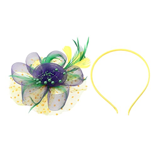 DEARMAMY 1satz Fascinator Hüte Für Mit Schleier Und Federn Haarschmuck Hochzeiten Teepartys Und Kostümpartys Gelb Grün Und Für Geeignet von DEARMAMY