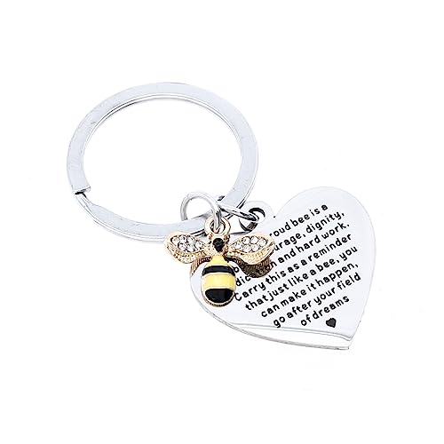 DEARMAMY 1stk Biene Schlüsselanhänger Honig Reize Taschenanhänger Schlüssel Charme Kette Armbänder Bausatz Ring Schlüsselanhänger Zum Aufhängen Schlüsselhalter Rostfreier Stahl von DEARMAMY