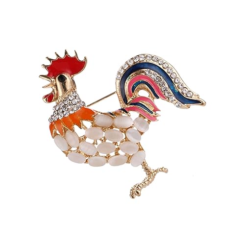 DEARMAMY Stilvolle Hahn-brosche Aus Legierung Modische Brosche Für Damen Elegante Brosche Bequeme Passform Für Anlässe von DEARMAMY