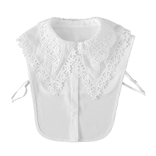 DEARMAMY 1stk Falscher Kragen Gestreiftes Hemd Falscher Hemdkragen Gefälscht Spitzenkragen Blusen Damenhemd Falsches Dickie-kragen Aus Spitze Chiffon Weiß von DEARMAMY