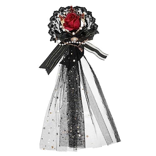 DEARMAMY 1stk Halloween-kopfschmuck Party-requisite Gothic-spitzen-haarreifen Halloween-haarband Party-kopfschmuck Blumenkronenstirnband Halloween-kostüm-kopfschmuck Tiaras Baumwolle Black von DEARMAMY