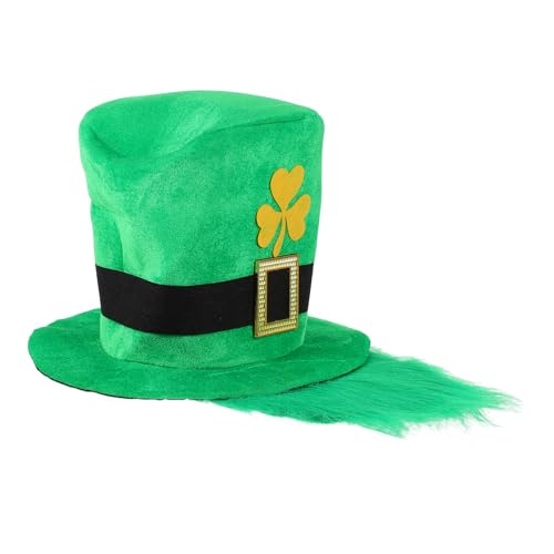 DEARMAMY 1stk Irischer Hut Grünes Stirnband Festival-zylinder Kleeblatt-mütze Hut Anziehen Einzigartige Barthut-requisite Grüner Hut Frühlingsferien-zylinder Einzigartiger Hut Stoff Green von DEARMAMY