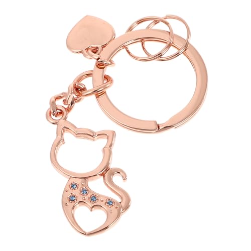 DEARMAMY 1stk Katze Schlüsselanhänger Zubehör Geldbörse-schlüsselanhänger Paar Schlüsselanhänger Taschendekoration in Katzenform Taschenanhänger Katzenschlüssel-anhänger Reize Golden Metall von DEARMAMY