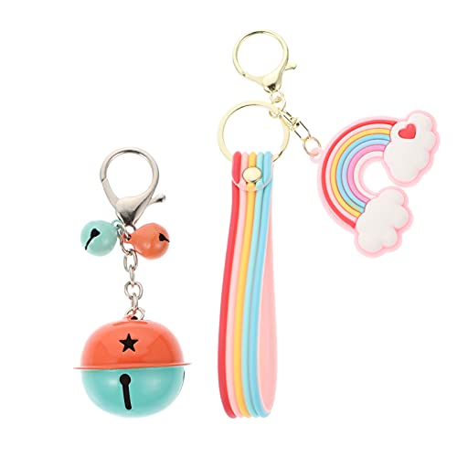 DEARMAMY 1stk Regenbogen Schlüsselanhänger Tasche Ringe Auto Halter Handschlaufe Für Handyhülle Geldbeutel Einziehbar Münze Riemen Schild Karte Reize Kette Schlüssel Charme Orange Kieselgel von DEARMAMY