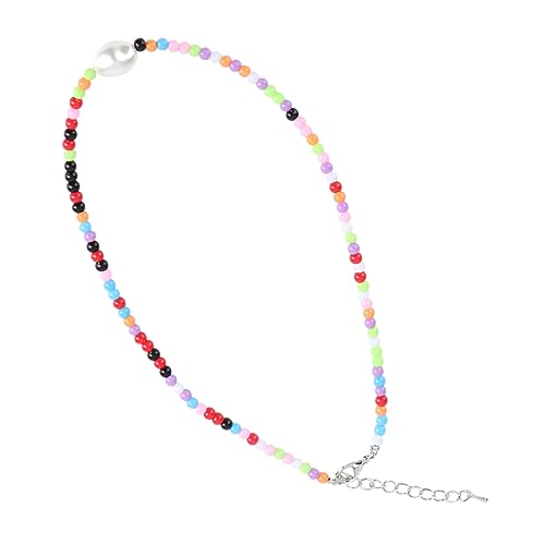 DEARMAMY Perlenkette Für Damen Halskette Mit Kunststoffperlen Kurze Kette Modischer Und Stilvoller Schmuck von DEARMAMY