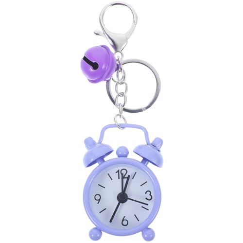DEARMAMY 1stk Wecker Schlüsselanhänger Uhr Karabiner Ring Halter Ticken Aufkleber Autoschlüssel-schlüsselanhänger Bausatz Mini Schlüsselanhänger Mit Wecker Taschenalarm Kette Block Violett von DEARMAMY