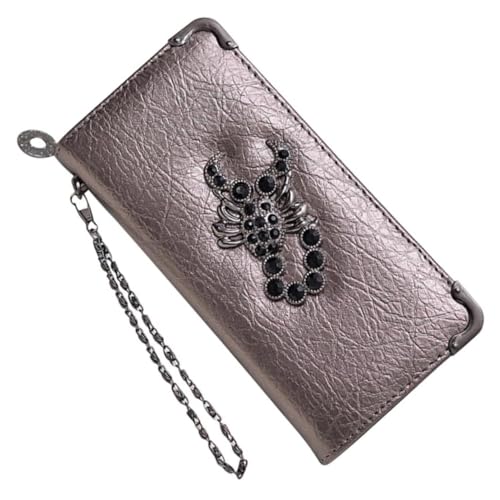 DEARMAMY 1stück Langer Damen Geldbeutel Mit Strass Praktische Handtasche Für Karten Bargeld Und Münzen Für Reisen Und Alltag Zufälligen Champagnerfarben von DEARMAMY