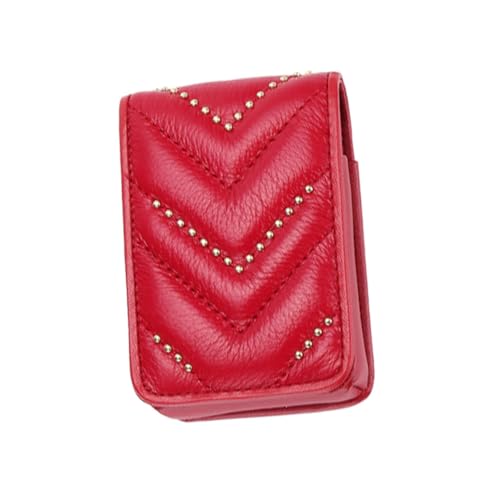 DEARMAMY 1stück Mini Kosmetiktasche Mit Spiegel Wasserdichtes Kompaktes Make-up-Organizer Für Damen Stylischer Roter Lippenstift Und Münzbeutel Für Täglichen Gebrauch von DEARMAMY