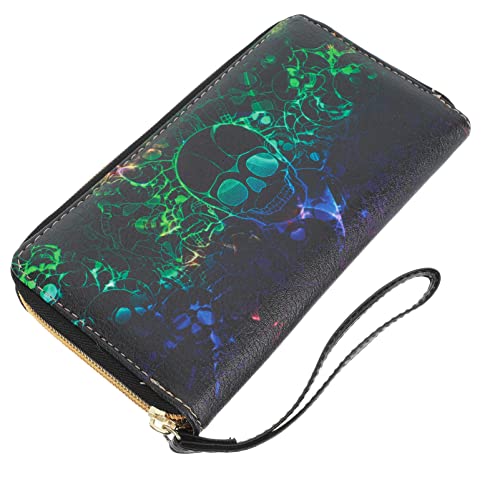 DEARMAMY 1stück Skull-Muster Geldbörse Im Modernen Design Langer Pu- Geldbeutel Mit Reißverschluss Für Damen Und Für Alltag Und Shopping Vielseitig Einsetzbar Langlebig Und Stylisch von DEARMAMY