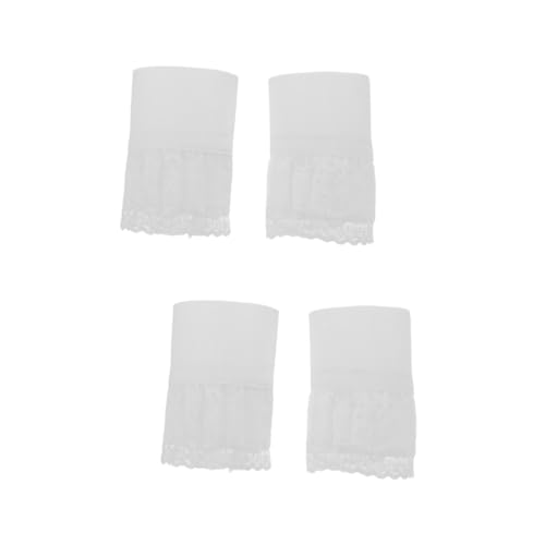 DEARMAMY 2 Paar Falsche Ärmel Aus Spitze Hochzeitsdekoration Dekorativer Falscher Ärmel Stapelarmbänder Für Frauen Geblümte Manschetten Frau Falscher Ärmel Gefälscht Weiß Chiffon von DEARMAMY