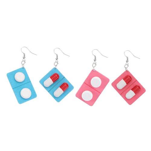 DEARMAMY Kreative Holz Ohrhänger 2 Paar Baumelnde Ohrringe Medizinbrett Ohrstecker Hypoallergen Für Party Cosplay Alltag Für Krankenschwestern von DEARMAMY