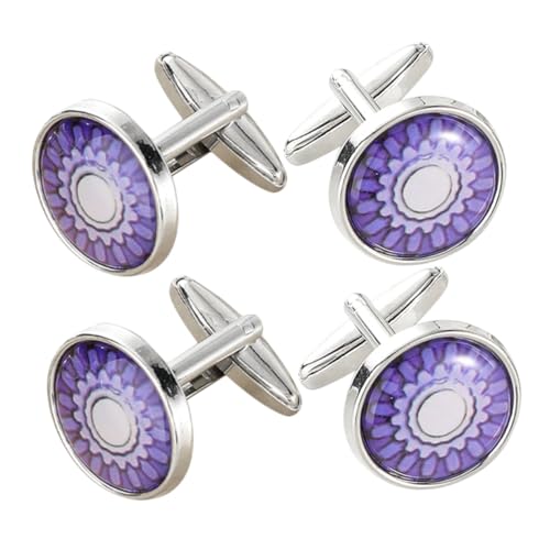 DEARMAMY 2 Paare Blumenmuster Rund Manschettenknöpfe Accessoires für Hochzeiten und Formelle Anlässe DEARMAMY 2 Paare Blumenmuster Rund Manschettenknöpfe Accessoires für Hochzeiten und Formelle Anlässe von DEARMAMY