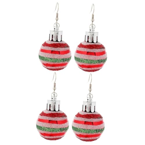 DEARMAMY 2 Paare Glitzernde Weihnachtskugel Ohrringe Damen Weihnachts Schmuck Ohrhänger mit Pailletten Weihnachtsbaum Ohrhänger für Frauen und Freunde von DEARMAMY