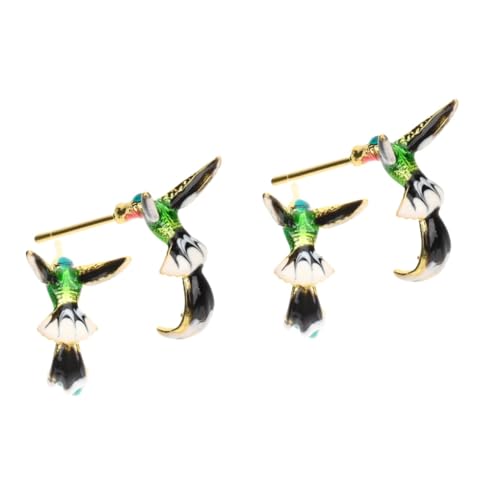 DEARMAMY 2 Paare Hummingbird Ohrstecker Damen Ohrringe Kreatives Design Schmuckaccessoire für Alltag Valentinstag Weihnachten Geburtstag von DEARMAMY