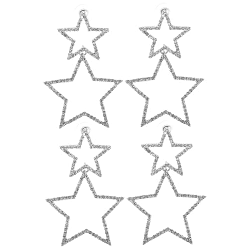 DEARMAMY 2 Paare Vintage Ohrringe Damen Hohlstern Ohrhänger Minimalistischer Retro Schmuck Elegant für Geburtstag Party Valentinstag Accessoire von DEARMAMY