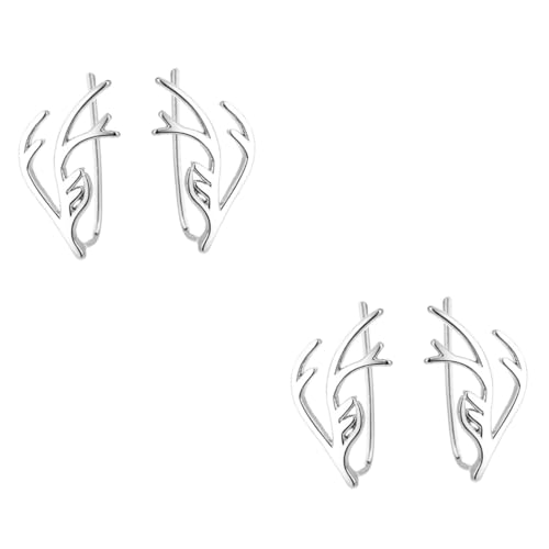 DEARMAMY 2 Paare Weihnachtliche Hirschgeweih Ohrstecker Damen Ohrringe für Frauen Weihnachtsfeier Schmuckfest Modisch Festliches Design von DEARMAMY