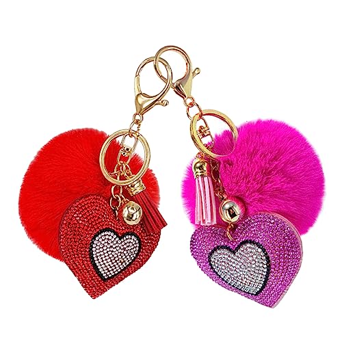 DEARMAMY 2 STK Liebe Schlüsselanhänger Schlüsselanhänger-anhänger Auto Halter Reize Puff-schlüsselring Behälter Paillette Brieftasche Kette Männer Stylische Schlüsselanhänger Zinklegierung von DEARMAMY