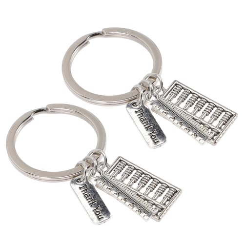 DEARMAMY Mathematiklehrer Schlüsselanhänger Abakus Schlüsselanhänger Schlüsselanhänger 2 Stück Lineal Mathematikprofessor Vorhanden von DEARMAMY