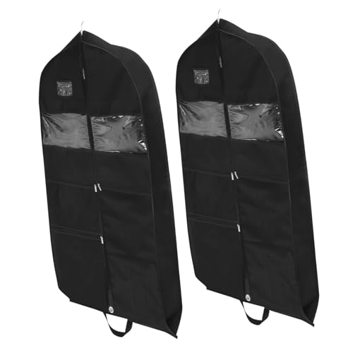 DEARMAMY 2 STK Staubschutzhaube stoffkoffer taschentücher Reise-kleidersack kleiderbeutel Mantel Aufbewahrungstasche Kleidertaschen für die Reise Herren Kleidersack Anzugshüllen Vlies Black von DEARMAMY