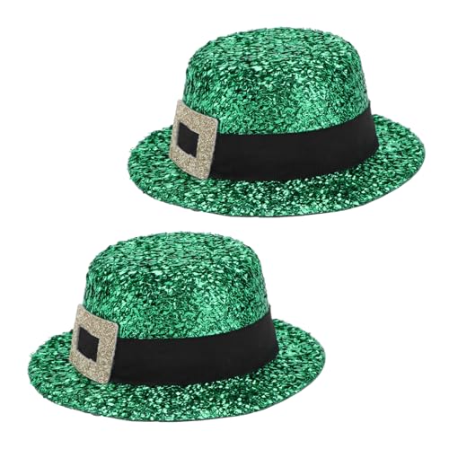 DEARMAMY 2 STÜCK Grüne Mini Party Hüte Haarnadeln für Patrick's Day Haarschmuck Metallclip für Karneval Maskerade und Festliche Kostüme Dekorativ und Wiederverwendbar von DEARMAMY
