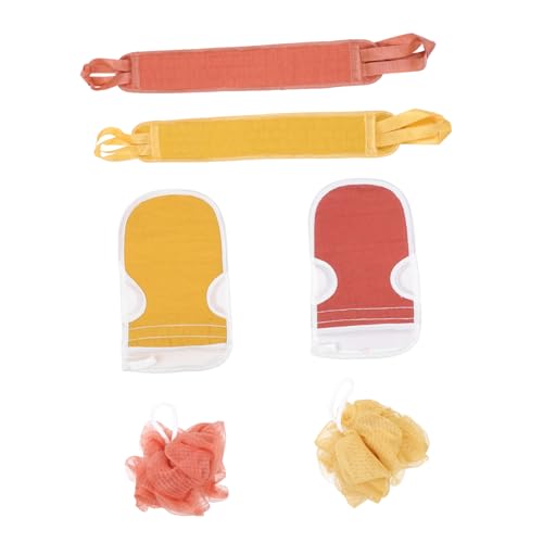 DEARMAMY 2 Sätze Badetuch-Set Körperwäscher Duschpinsel Schrubben von Handschuhen nach Körper Badhandschuhe Peeling-Badekugeln Badehandschuhe Duschhandschuhe Bathhandschuh Pflanzenfasern von DEARMAMY
