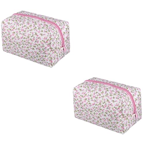 DEARMAMY 2 Sätze Blumenkosmetiktasche Mini-Kosmetiktasche Make-up-Koffer-Organizer Make-up-Taschen Organizer Für Make-up-Pinsel Periodenbeutel Zeitraum Tasche Tamponbeutel Padhalter Stoff von DEARMAMY