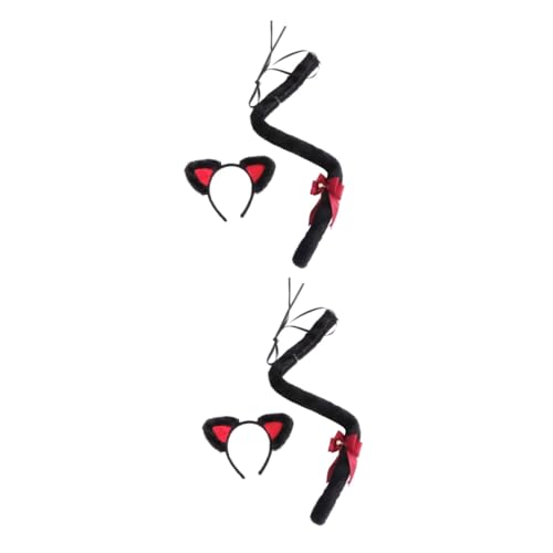 DEARMAMY 2 Sätze Cosplay-requisiten Plüsch-katzenohr-haarreifen Kopfschmuck Mit Stirnband Mit Tierohren Haarband Mit Katzenohren Cosplay Make-up-stirnband Stoff Rot DEARMAMY 2 Sätze Cosplay-requisiten Plüsch-katzenohr-haarreifen Kopfschmuck Mit Stirnband Mit Tierohren Haarband Mit Katzenohren Cosplay Make-up-stirnband Stoff Rot von DEARMAMY