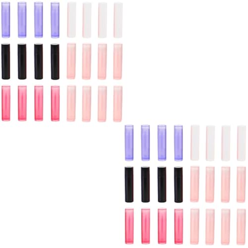 DEARMAMY 2 Sätze DIY Lippenstift Röhrchen Leere Lip Balm Behälter Hochwertige Tuben Für Lippenpflege Für Lippenbalsam Und Lippencreme Gemischte Farben 40 Stück * 2 von DEARMAMY