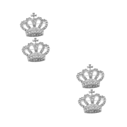 DEARMAMY 2 Sätze Kronenzirkonbrosche Damen Brosche Strass-brosche Korsage Brosche Dekorative Stifte Schal Brosche Kleid Brosche Kronenbrosche Brosche Für Kleid Legierung Silver 2 Stück * 2 von DEARMAMY