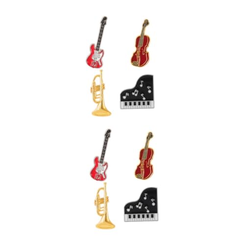 DEARMAMY 2 Sätze Musik Brosche Musikalisches Accessoire Vintage Musikinstrument Brosche Vintage Musikkorsage Kleidungsbrosche Damen-geldbörsen Klavier Taschenbrosche Legierung 4 Stück * 2 von DEARMAMY