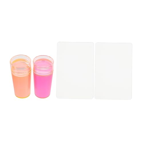 DEARMAMY 2 Sätze Nagelkunst Stempelset Transparente Stempel mit Schaber für Diy Maniküre Teilig Nageldesigns Zuhause Salon von DEARMAMY