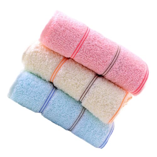 DEARMAMY 2 Sätze Teiliges Baumwoll Gesichtswischtuch Saugfähige Hautfreundliche Waschbare Handtücher Für Gesichtsreinigung Für Sanftes Abwischen Und Tägliche 3 Stück * 2 von DEARMAMY